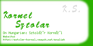 kornel sztolar business card